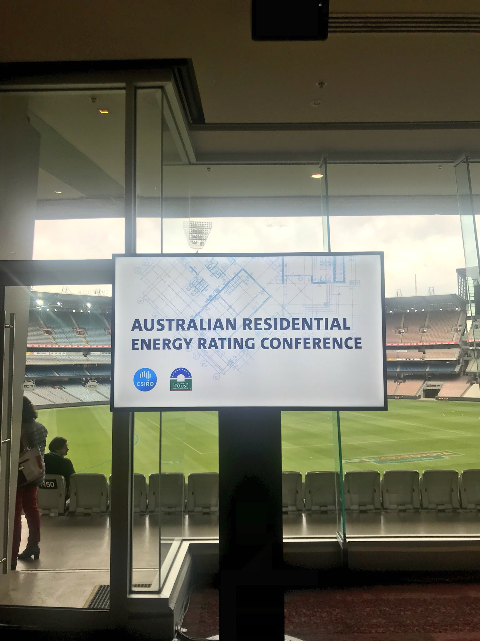 LED panel displaying conference logo