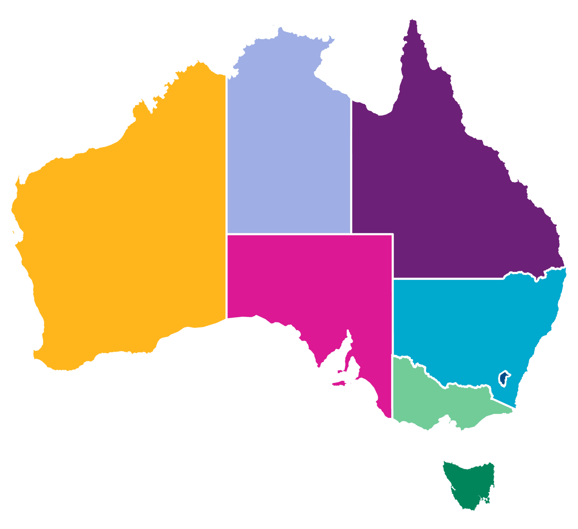 An interactive image map of: A comprehensive overview of Australian housing data, categorised by State/Territory and dwelling type (Houses and Apartments).